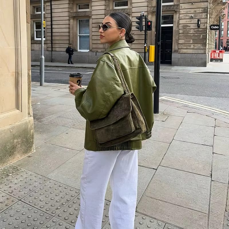 Caroline - Oversized Leren Jas